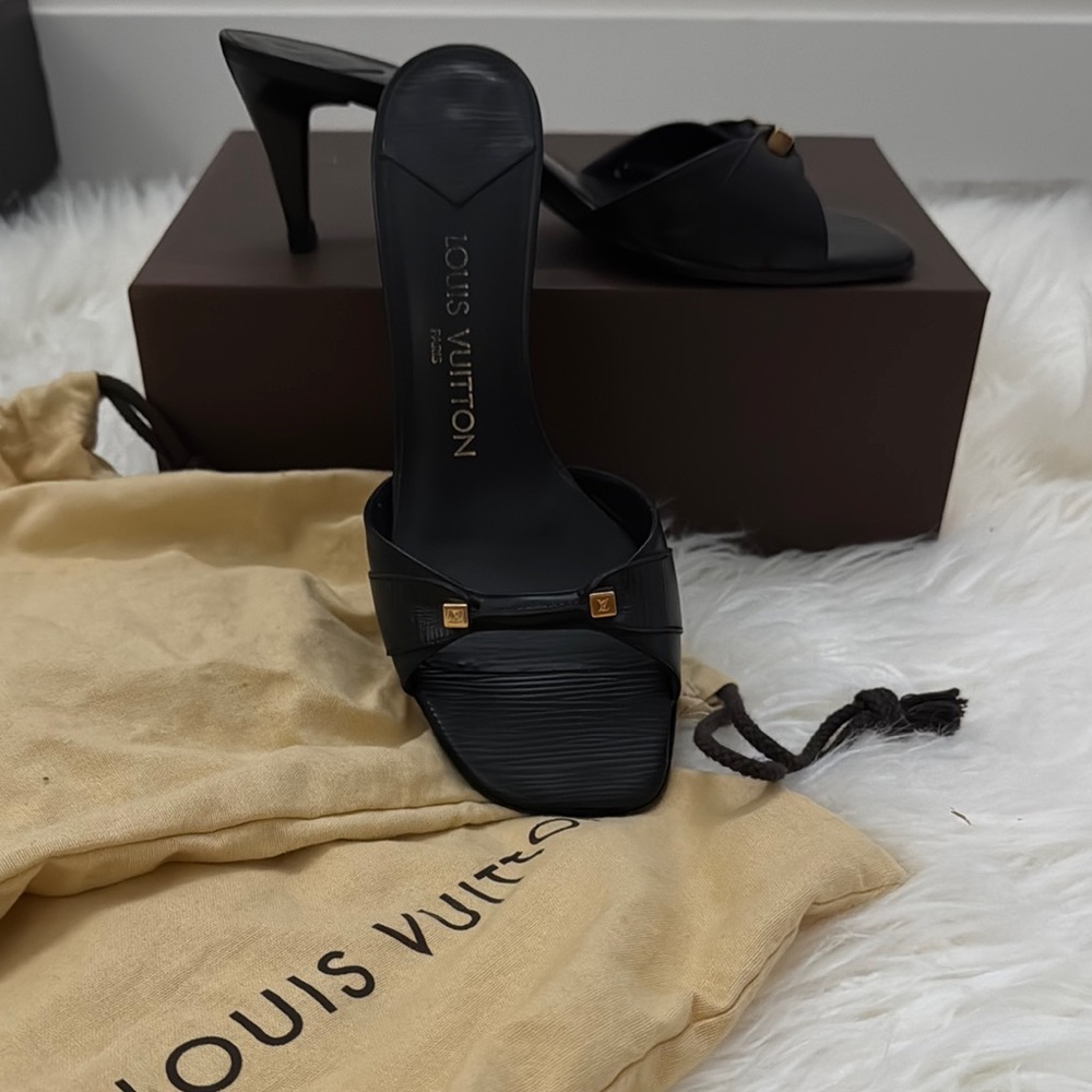 Louis Vuitton Black Heeled Sandals